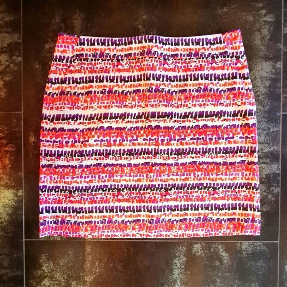 Ann Taylor Athletic Madison Skirt Coral Pink Purple White Tennis Golf Sz 8 NEW!